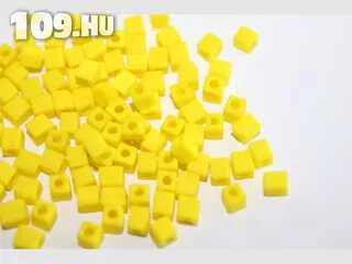 Miyuki kocka gyöngy 4 mm telt matt citromsárga (10 gr/csomag) 404F