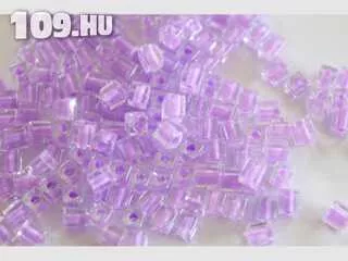 Miyuki kocka gyöngy 4 mm lila közepű kristály (10 gr/csomag) 222